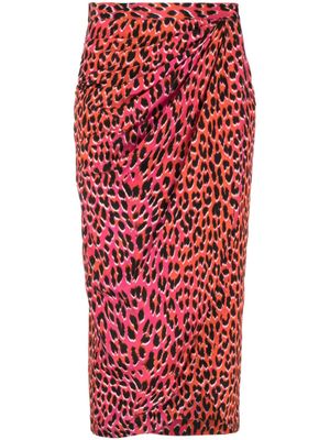 Zadig&Voltaire jupe Jamelia en soie à imprimé léopard - Rose