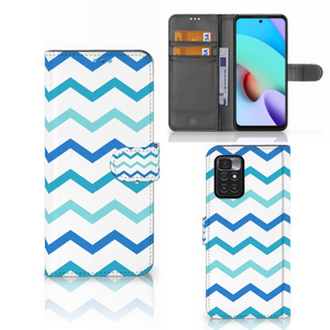 Xiaomi Redmi 10 Telefoon Hoesje Zigzag Blauw