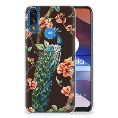 Motorola Moto E7/E7i Power | TPU Hoesje | Pauw met Bloemen