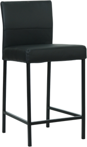 Zwarte leren moderne barkruk Bright - poot vierkant zwart - Hermes Leer Nero (zwart leer)