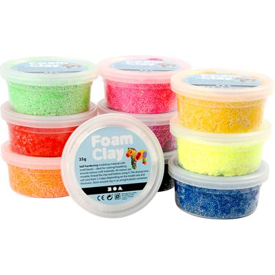 Creativ Company Foam klei - basiskleuren, 10x35gr