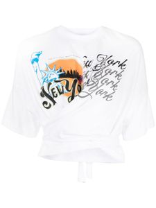 3.1 Phillip Lim t-shirt imprimé à détail torsadé - Blanc