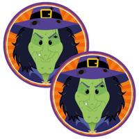 Halloween bierviltjes - 20x stuks - heks - karton - dubbelzijdig