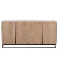 J-Line dressoir 4 Deuren Zigzag - hout|metaal - naturel|zwart