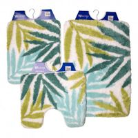 Badmat 60x90 cm wit-blauw-groen