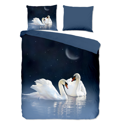 Dekbedovertrek Share - Lits-Jumeaux (240x220 cm) - Blauw Microvezel - Dessin: Dieren, Natuur - Pure - Dekbed-Discounter.nl