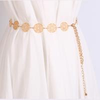 Vrouwen metalen taille ketting opengewerkte cirkel decoratie taille-keten dame jurk gordel lengte: 110cm (goud) Vrouwen metalen taille ketting opengewerkte cirkel decoratie taille-keten dame jurk gordel lengte: 110cm (goud)