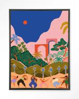 Urban Cotton Wandkleed 'Dancing In Paradise' 110 x 145cm in Floating Frame - black Urban Cotton Wandkleed 'Dancing In Paradise' 110 x 145cm in Floating Frame - black