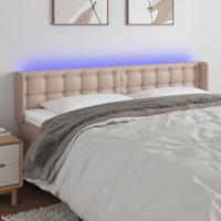 Hoofdbord LED 183x16x78/88 cm kunstleer cappuccinokleurig