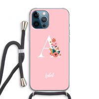 Pink Bouquet: iPhone 12 Pro Transparant Hoesje met koord