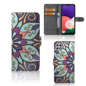 Samsung Galaxy A22 5G Hoesje Purple Flower