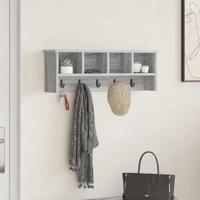 Wandgemonteerde kapstok met plank Grijs sonoma 75 x 16 x 26 cm Wandgemonteerde kapstok met plank Grijs sonoma 75 x 16 x 26 cm