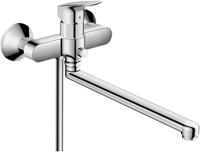 Hansgrohe Logis ééngreeps badmengkraan met extra lange uitloop, chroom