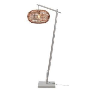 GOOD&MOJO Vloerlamp Madeira - Bamboe Wit|Rotan - 74x48x176cm