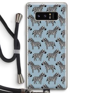 Zebra: Samsung Galaxy Note 8 Transparant Hoesje met koord