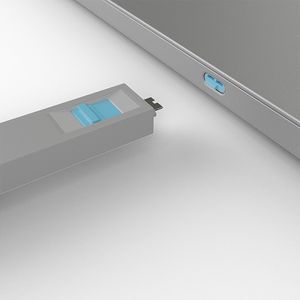 Lindy 40465 poortblokker Poortblokker + sleutel USB Type-C Blauw Acrylonitrielbutadieenstyreen (ABS) 1 stuk(s)