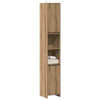 Badkamerkast 30x30x183,5 cm bewerkt hout artisanaal eikenkleur Badkamerkast 30x30x183,5 cm bewerkt hout artisanaal eikenkleur