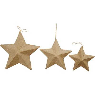 Creativ Company Sterren, d 7,5+10+12,5 cm, 6 stuk/ 1 doos