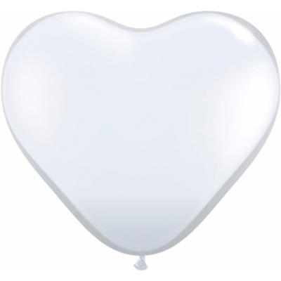 Shoppartners HSP Hartjes ballonnen - wit - 15x - ballon - 25 cm