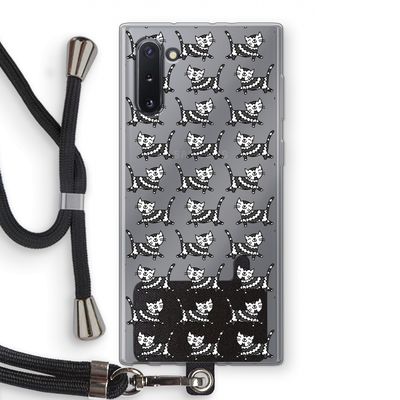 Zwarte poes: Samsung Galaxy Note 10 Transparant Hoesje met koord