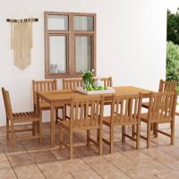 9-delige tuinset 200x100 cm massief teakhout