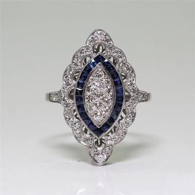 Vrouwen saffier Strass verlovingsring Ringmaat: 8
