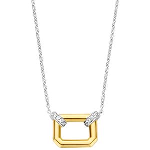 TI SENTO-Milano 34027ZY Ketting zilver-zirconia goud-en zilverkleurig-wit 38-48 cm