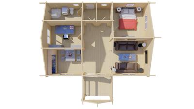 Blokhut - Tuinhuis Finn | 92 mm | vuren groen geïmpregneerd