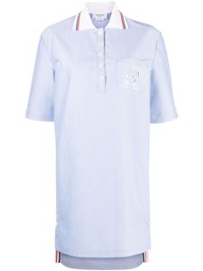 Thom Browne robe courte brodée à col polo - Bleu