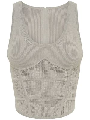 Dion Lee haut en crochet façon corset - Gris