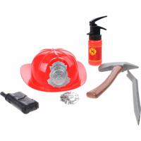 Brandweer verkleed speelgoed set - accessoires - kinderen - plastic - helm, blusser etc - thumbnail