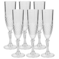 Champagneglazen - 6x stuks - 200 ml - kunststof - onbreekbare champagne glazen