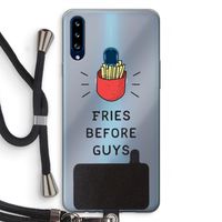 Fries before guys: Samsung Galaxy A20s Transparant Hoesje met koord