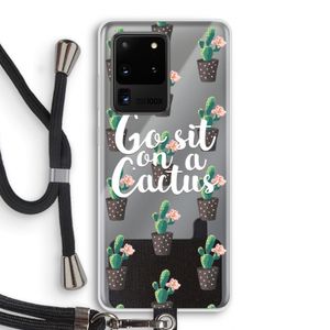 Cactus quote: Samsung Galaxy S20 Ultra Transparant Hoesje met koord