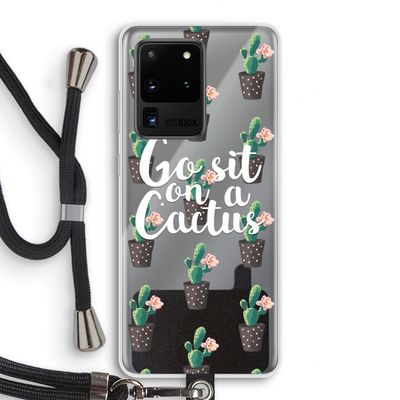 Cactus quote: Samsung Galaxy S20 Ultra Transparant Hoesje met koord