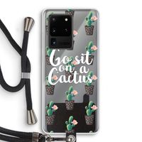 Cactus quote: Samsung Galaxy S20 Ultra Transparant Hoesje met koord