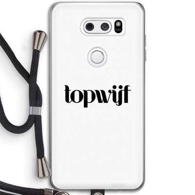 Topwijf Wit: LG V30 Transparant Hoesje met koord