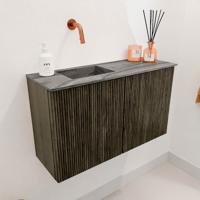 Toiletmeubel Mondiaz Joya Dlux | 70 cm | Meubelkleur Shadow | Faye wastafel Sombra Wasbak Links | Zonder kraangat(en)