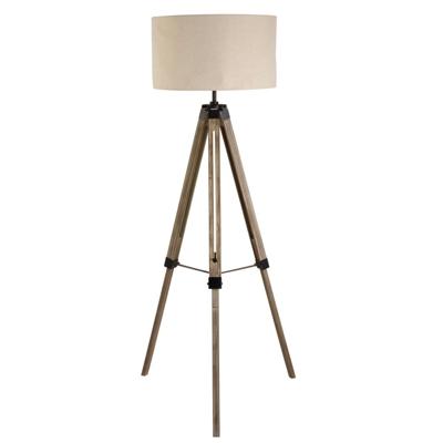Searchlight Landelijke vloerlampEasel 145cm Tripod hout met taupe - EU6006BR