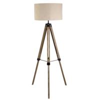 Searchlight Landelijke vloerlampEasel 145cm Tripod hout met taupe - EU6006BR