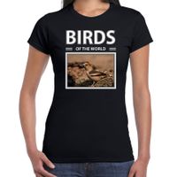 Appelvinkjes t-shirt met dieren foto birds of the world zwart voor dames