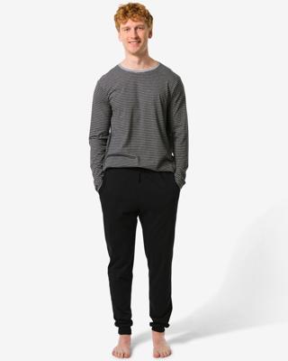 HEMA Herenpyjama Strepen Zwart (zwart)