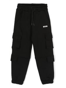 MSGM Kids pantalon de jogging en coton à logo imprimé - Noir