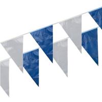 Feest/verjaardag Vlaggenlijn - 2x - blauw/wit - 10 meter - slinger - binnen/buiten - kunststof