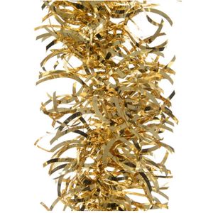 4x Gouden golf kerstslingers 10 cm breed x 270 cm kerstversiering