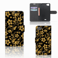 Wiko Rainbow Jam Hoesje Gouden Bloemen - thumbnail