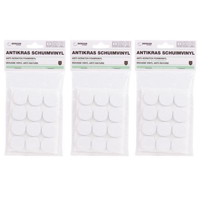 Antikras schuimvinyl - 3x - meubelvilt - 25-delig - wit - diverse formaten