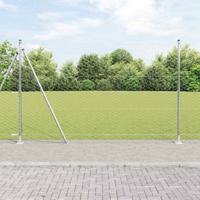 VidaXL Afrasteringspaal zilver 10 x 1,5 m (50 mm gaas) staal