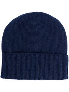 Dell'oglio bonnet nervuré en cachemire - Bleu