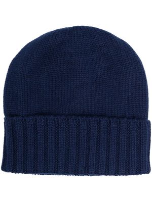 Dell'oglio bonnet nervuré en cachemire - Bleu